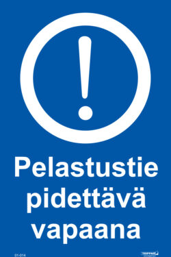 Pelastustie pidettävä vapaana