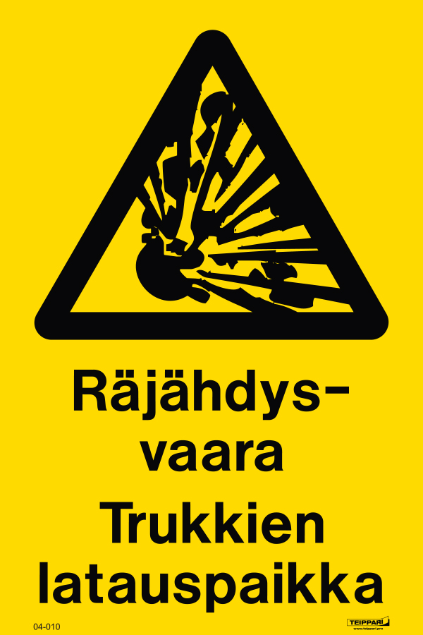 Räjähdysvaara, trukkien lastauspaikka