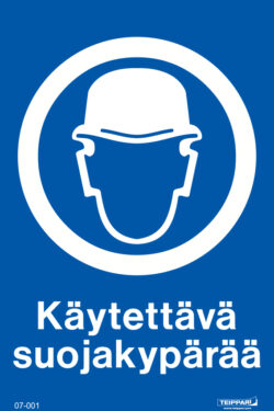 Käytettävä suojakypärää