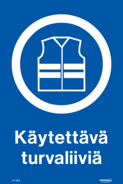 Käytettävä turvaliiviä