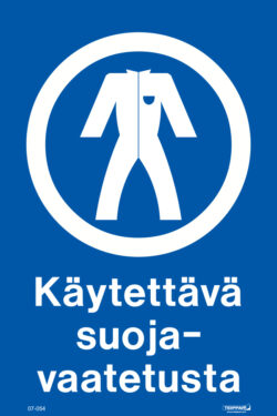 Käytettävä suojavaatetusta