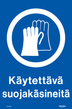 Käytettävä suojakäsineitä