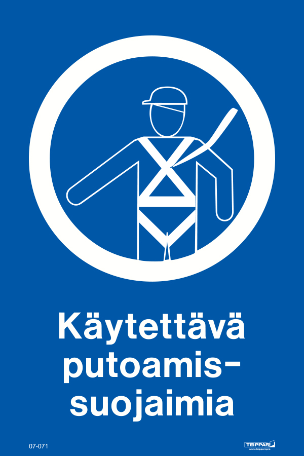 Käytettävä putoamissuojaimia
