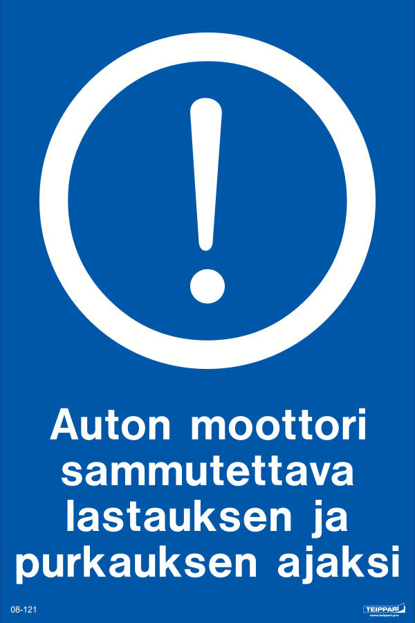 Auton moottori sammutettava lastauksen ja purkauksen ajaksi