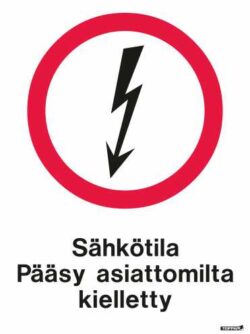 Sähkötila Pääsy asiattomilta kielletty