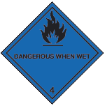 4.3 Aineet, jotka veden kanssa kosketuksiin joutuessaan kehittävät palavia kaasuja