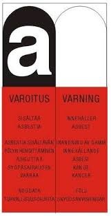 Varoitus, sisältää asbestia